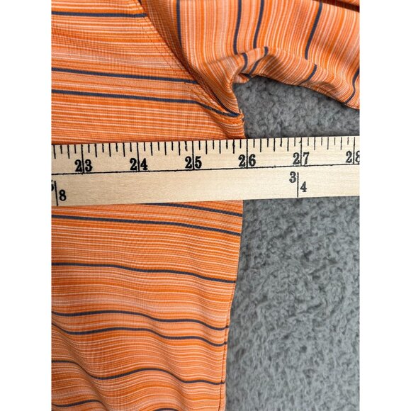 Nike Golf Polo Shirt Mens Size XXL 2x Orange with Stripes Short Sleeve Logo - Picture 5 of 9